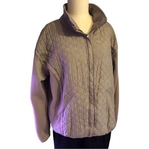 Vintage 1990s EVR Silk Quilted Tan Jacket Large